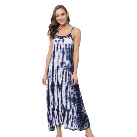 Dresses & Skirts - NEW Blue Waves Spaghetti Strap Maxi Dress